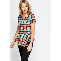 Lips Print Peplum Top