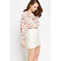 light peach floral crop top