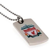 liverpool colour crest dog tag chain stainless steel