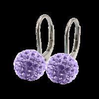 lilac 10mm crystal drop titanium earrings