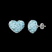 Light Blue 12mm Crystal Heart Shape Titanium Earrings