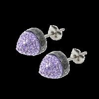 Lilac Crystal Pyramid Style Titanium Earrings