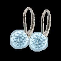 Light Blue 6mm Crystal Drop Titanium Earrings