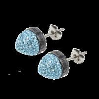 Light Blue Crystal Pyramid Style Titanium Earrings