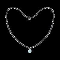 Light Blue & White Spiral 10mm Crystal, Black Cord Necklace