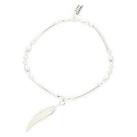 Life Charms Feather Silver Charm Bracelet