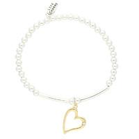 Life Charms Open Heart Silver Charm Bracelet