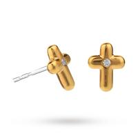 Little Wishes Vermeil Cross Earrings