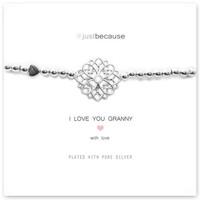 Life Charms I Love You Granny Silver Flower Charm Bracelet