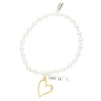 Life Charms Love is Heart Silver Charm Bracelet