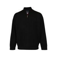 Lined Merino Zip Neck Sweater Black