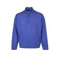 Lined Merino Zip Neck Sweater Blue