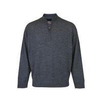 Lined Merino Zip Neck Sweater Grey