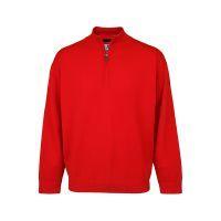 Lined Merino Zip Neck Sweater Red