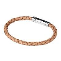 links of london silver mens venture tan leather bracelet 21100056