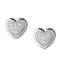 Links of London Ladies Diamond Essentials Pave Heart Earrings 5040.241