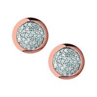 links of london diamond essentials pave round studs rose gold vermeil