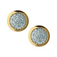 Links of London Diamond Essentials Pave Round Studs Yellow Gold Vermeil