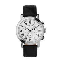 links of london gents richmond 44mm black leather strap watch