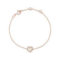 Links of London Diamond Essentials 18ct Rose Gold Vermeil and Pave Diamond Heart Bracelet