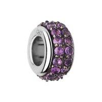 links of london silver and amethyst pave bead