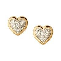 Links of London Diamond Essentials 18ct Yellow Gold Vermeil and Pave Diamond Heart Stud Earrings