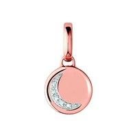 links of london rose gold and diamond crescent moon disc