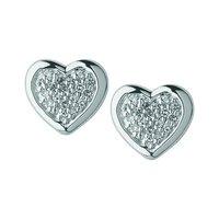 links of london silver diamond pave heart studs