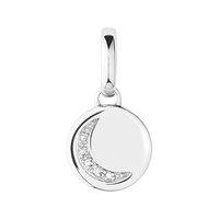 Links of London Silver and Diamond Crescent Moon Disc