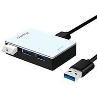 Llano Mini Metal Silver USB3.0 HUB Super-Speed 4 Port with 100CM Cable