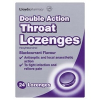 Lloydspharmacy - Double Action Throat Lozenges Blackcurrant x 24