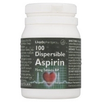 lloydspharmacy 100 dispersible aspirin 75mg tablets bp