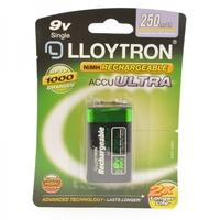 lloytron b018 rechargeable pp3 9v ni mh batteries 250mah