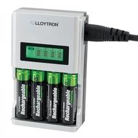 Lloytron B1504 Ultrafast Intelligent LCD Home Charger For AA/AAA UK Plug