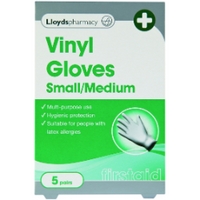 Lloydspharmacy Vinyl Gloves Small/Medium - 5 Pairs