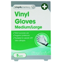 Lloydspharmacy Vinyl Gloves Medium/Large - 5 Pairs