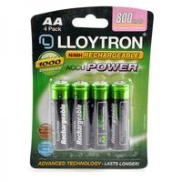 lloytron b011 rechargeable accupower aa ni mh batteries 800mah 4 pack