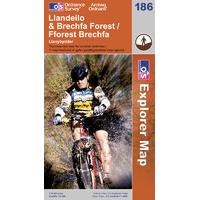 Llandeilo & Brechfa Forest - OS Explorer Active Map Sheet Number 186