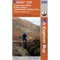 Llandrindod Wells & Elan Valley - OS Explorer Map Sheet Number 200