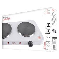 Lloytron KitchenPerfected 2500w Double Hotplate in White