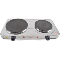 Lloytron KitchenPerfected 2500w Double Hotplate Brushed Steel UK Plug