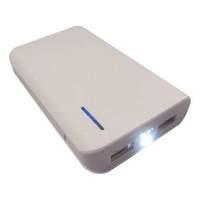 Lms Data Dual Usb Portable Powerbank Charger With Torch 6000mah White (usb-pbk-6000-w)