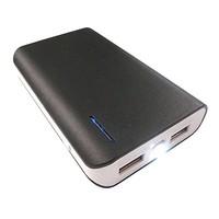 LMS DATA Dual USB Portable 6000 mAh Power Bank Charger with Torch - Black/White