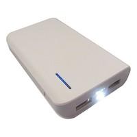 LMS DATA Dual USB Portable 6000 mAh Power Bank Charger with Torch - White
