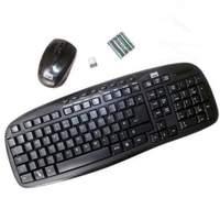 Lms Data Km9001w Multimedia Wireless Full-size Keyboard & Optical Mouse Desktop Set Black (km9001w)