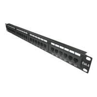 lms data 1u 19 inch wide 24 port utp gigabit cat 6 patch panel black p ...