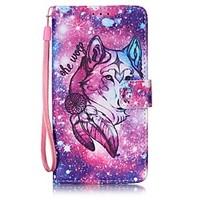 lone wolf painted pu leather material of the card holder phone case fo ...