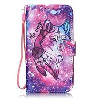Lone Wolf Painted PU Leather Material of the Card Holder Phone Case for iPhone 7 7plus 6S 6plus SE 5S