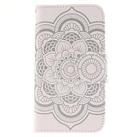 LOGROTATEWhite Flowers Pattern Wallet PU Leather Full Body Case with Stand for Samsung Galaxy J5