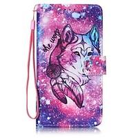 Lone Wolf Painted PU Leather Material of the Card Holder Phone Case Foramsung GalaxyA32016 A52016